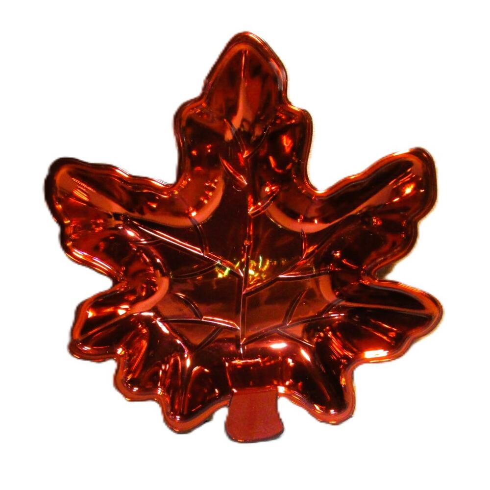 Greenbrier Serving Tray Maple Leaf Gold and Silver Plastic 8x9 inches Fall Party